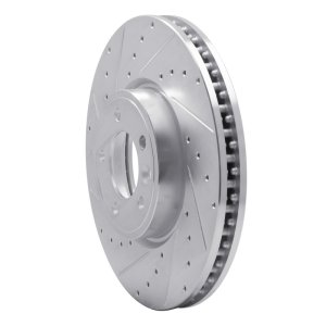 Land Rover Range Rover Brake Rotor (1) - Front Left - R1 Concepts - Drilled & Slotted - Silver - `18-`20